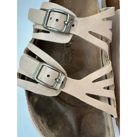 Birkenstock Betula Granada Slides Strappy Sandals Khaki Tan Peach US Size 9 - Picture 4 of 16